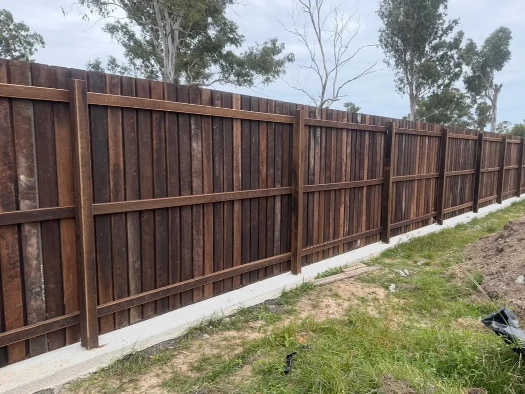 Wooden fencing project in yard