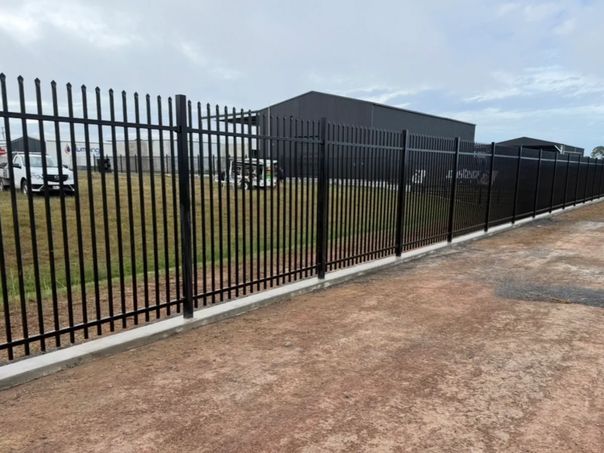 Steel fencing project on external yard